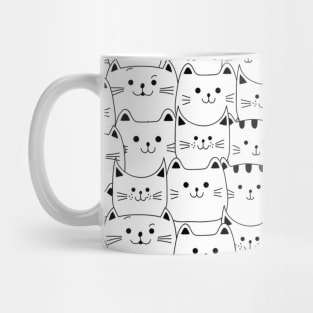 Happy Cats Pattern Cat Face Cute Mug